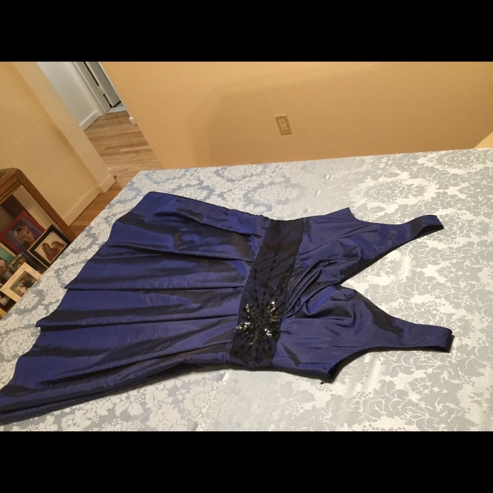 Evan Picone Midnight Blue Cocktail Dress - Picture 4 of 8